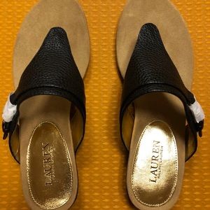 Ralph Lauren Black Slip On Sandal